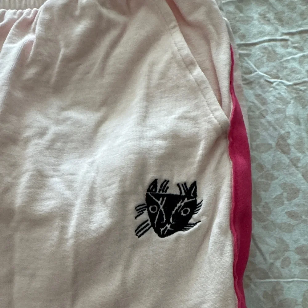 Puma Pink Sweatpants with Green & Pink Side Stripes - Picture 2 of 8